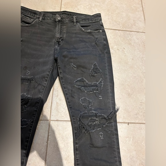 Men’s American eagle size 34x32 ripped skinny jeans colour black - Picture 5 of 11